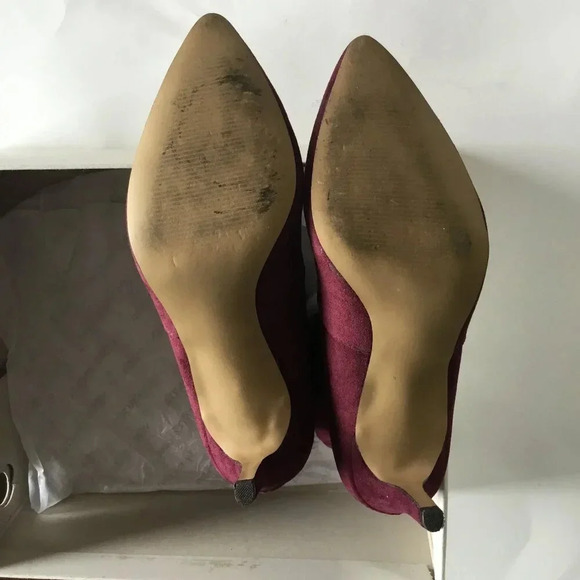 Expression Ankle Boots Suede Wine Color Heel Pull-on Chic Casual Sz  7 US - Picture 10 of 10